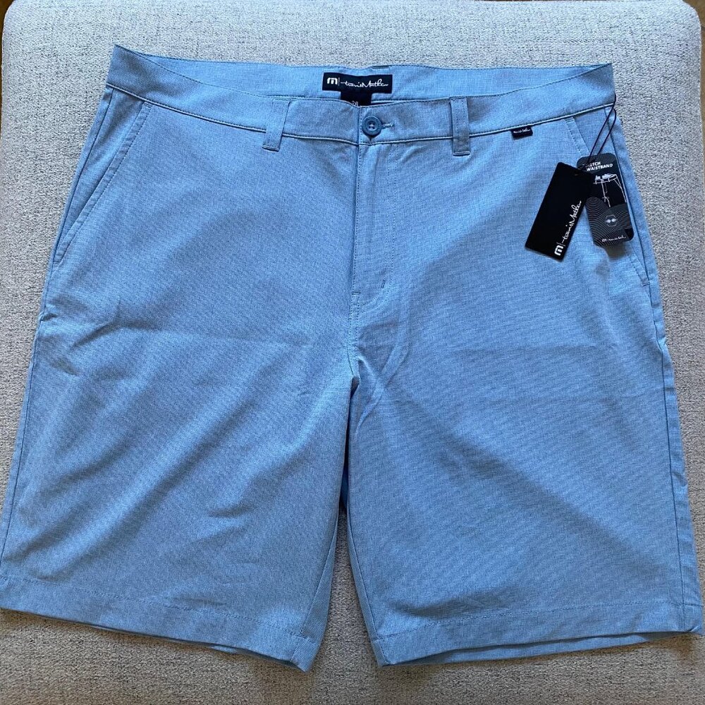 NEW Travis Mathew Beck Golf Short Stretch Waistband 1MM208, Blue, Size 38